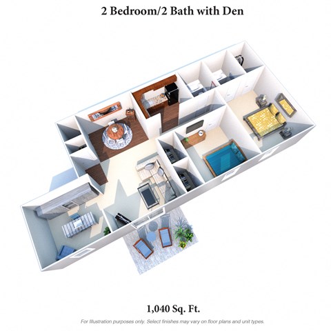 2 Bedroom 2 Bath Floor Plan at Fox Run Apartments, Cincinnati, 45236